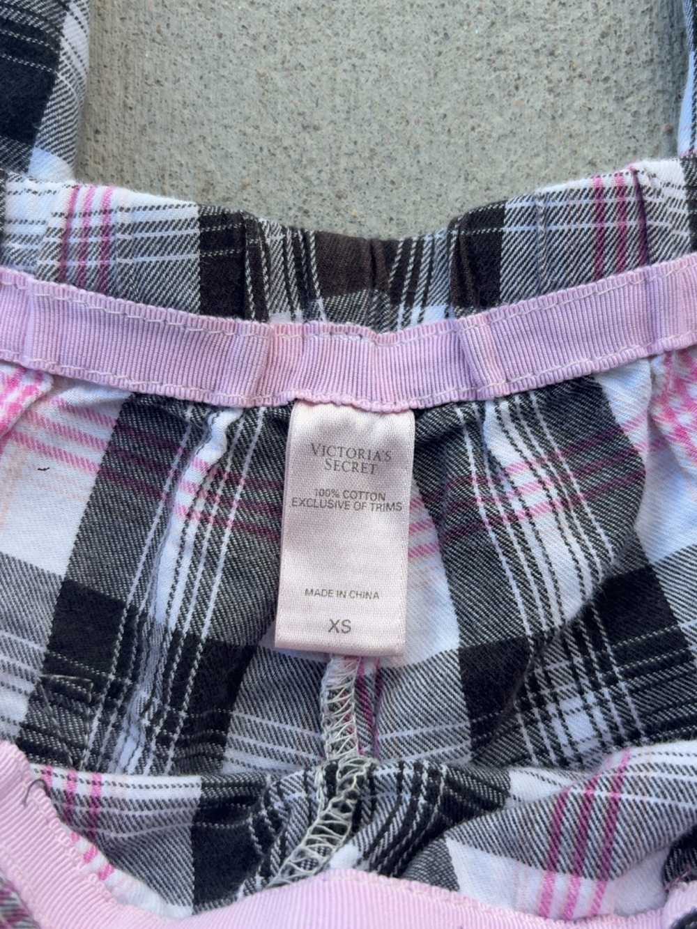 Victoria's Secret Black & Pink Plaid Cotton pajama pants